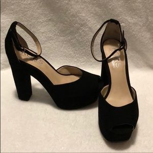 Michael Kors platform peep toe suede sandal